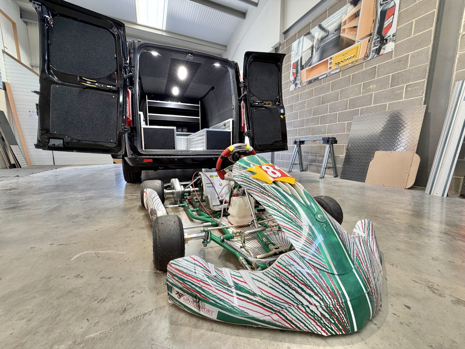 Karting, motocross, motorcycle sport, mountain biking and race support vans